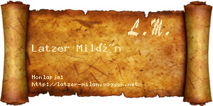 Latzer Milán névjegykártya